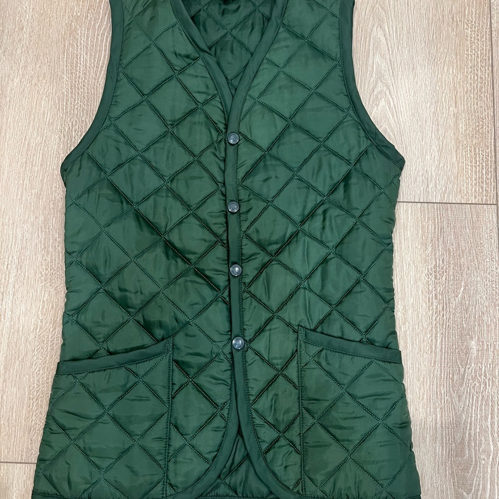 Lavenham green quilted vest size 34/XS
